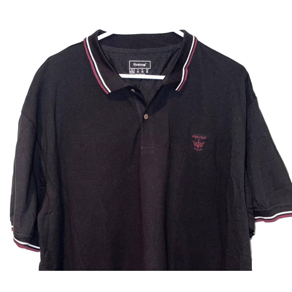 Firetrap Mens Lazer Polo Shirt Black Red Sz. 4XL - Picture 2 of 10